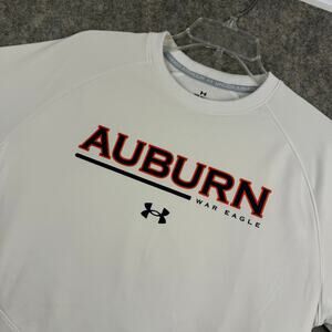 Under Armour Men’s Auburn Tigers Sweatshirt White Orange Blue Medium Fleece 384